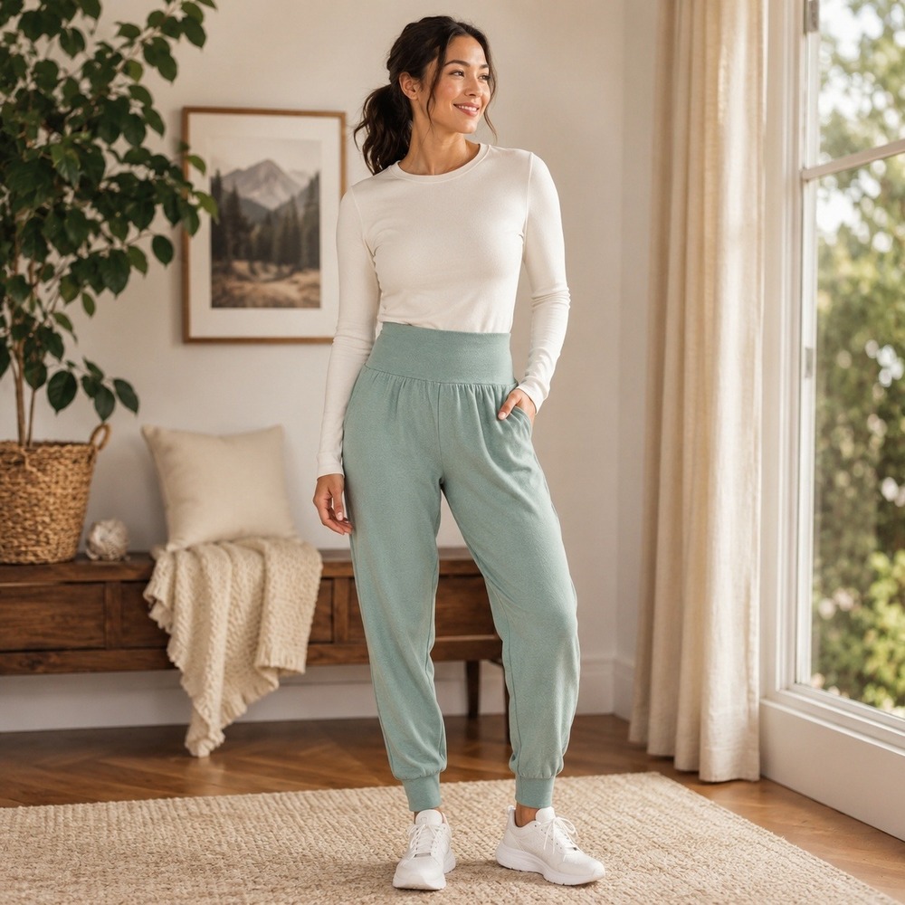 Athleta Daydream Sweater Sleep Jogger Size Small Sage Green Lounge Pants